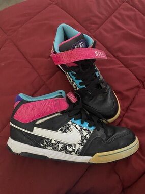 Nike Kids Black, Pink & Teal High-Top Sneakers